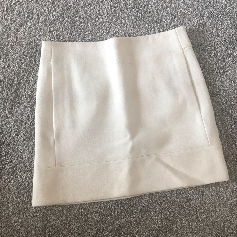 J Crew cream colored wool miniskirt